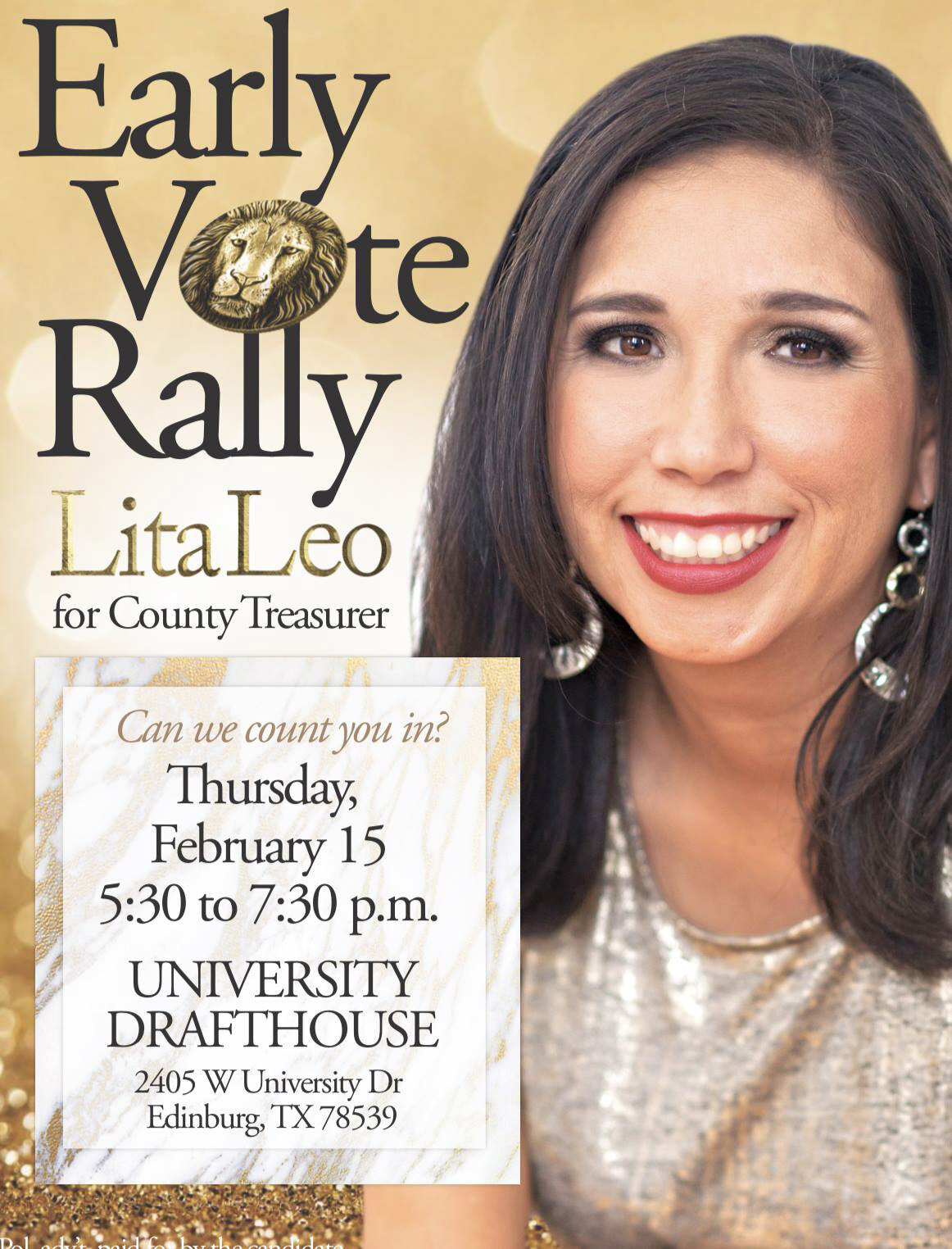 Early Vote Rally flyer featuring Lita Leo