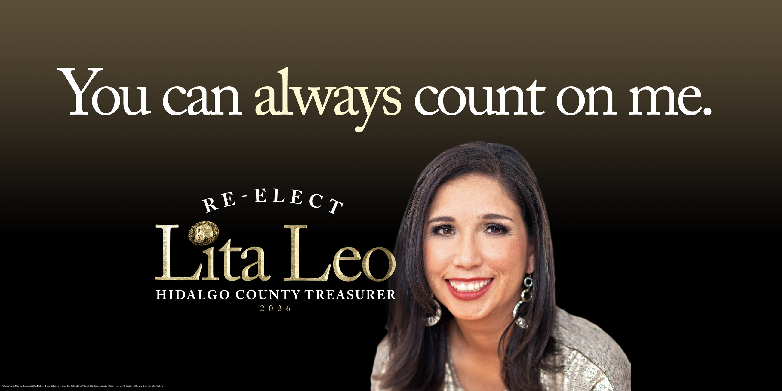 Lita Leo social media cover teasing her re-election campaign