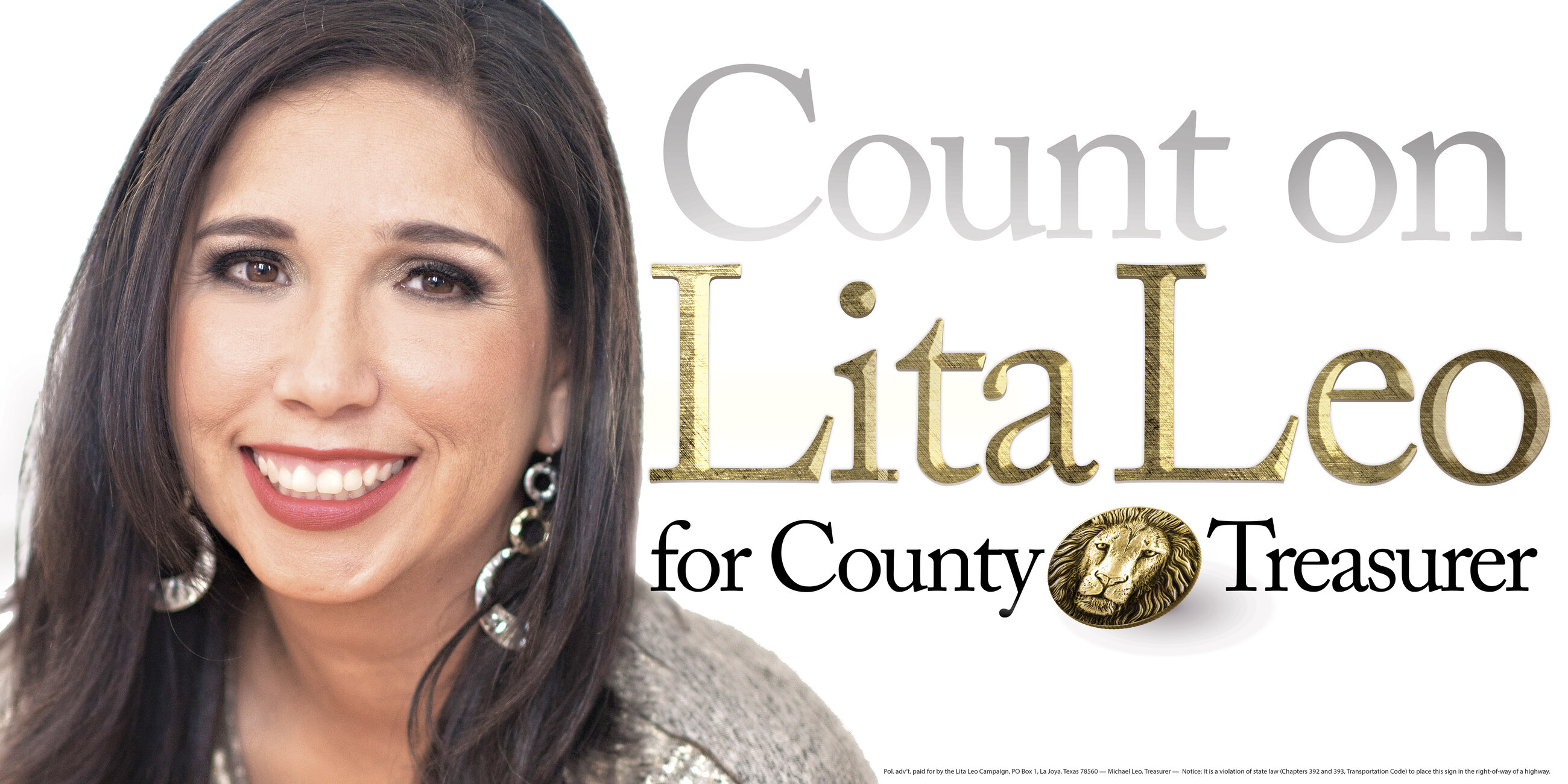 Large Count on Lita Leo campaign sign from 2018