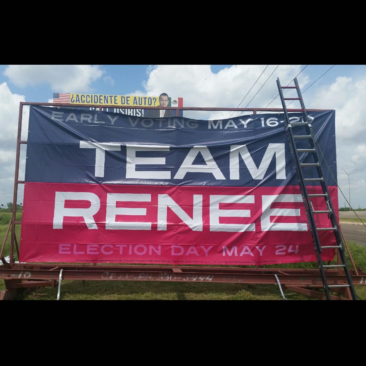 Renee Rodriguez-Betancourt pink campaign billboard